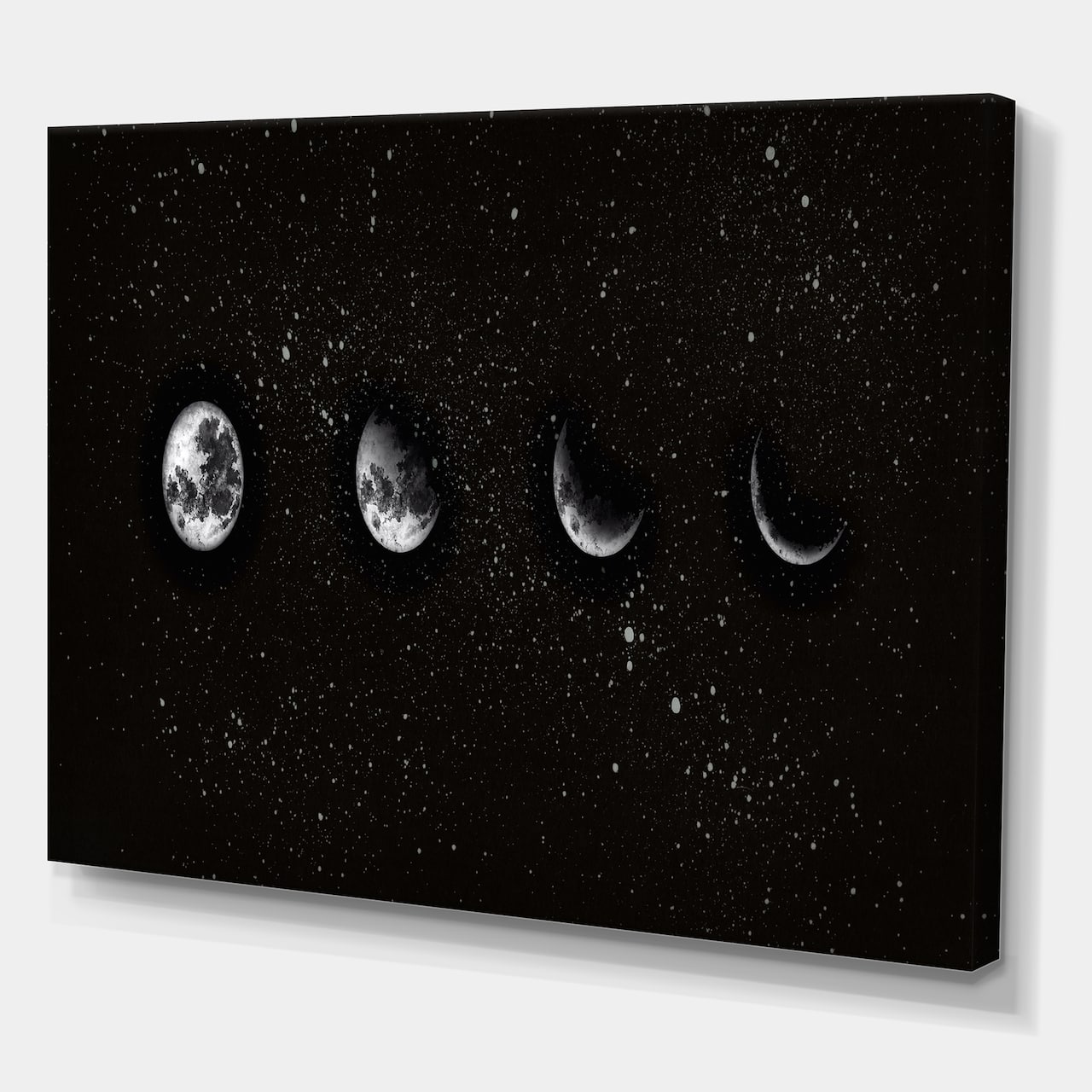 Designart - Moon Phases In The Night Sky - Modern Canvas Wall Art Print